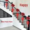 Wedding Stair & Balcony Handrail Decoration Set: Groom & Bride Side Tinsel Arrangement