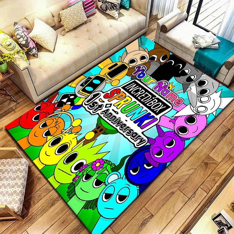 Colorful Creatures Custom Name Carpet Rug For Living Room Bedroom Home Sofa Decoration Kids Play Nonslip Floor Mat