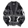 Women S Loose Knit Cardigan V Neck Long Sleeve Distressed Sweater