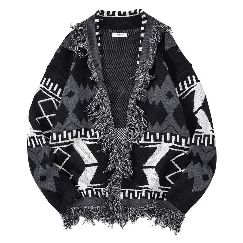 Women S Loose Knit Cardigan V Neck Long Sleeve Distressed Sweater