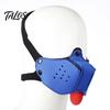 Roleplay Fetish Gear Neoprene Puppy Tongue Mask, Adjustable Muzzle Mouth Gag for Couples, Elastic Breathable Halloween Party Mask Dog Role Play, BDSM