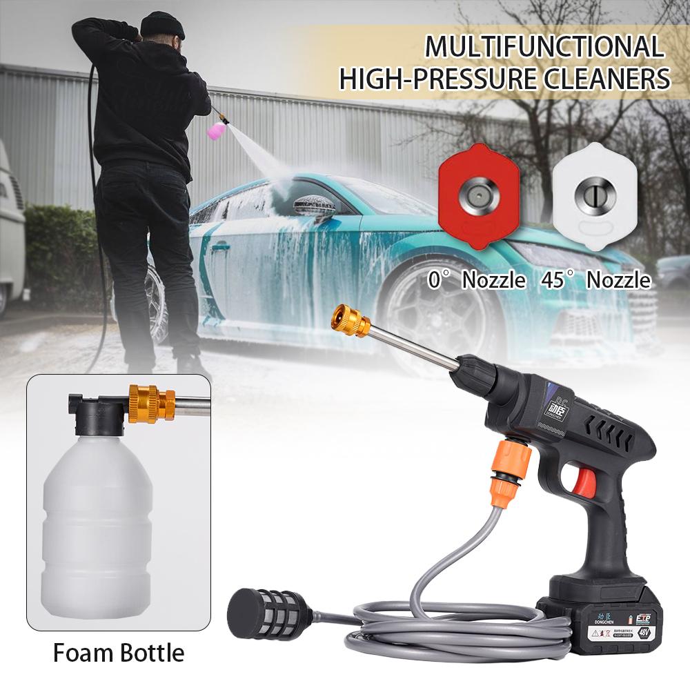 Pistola per Lavaggio Auto Ricaricabile Portatile ad Alta Pressione Pistola ad Acqua Senza Fili Batteria al Litio Idropulitrice con Scatola Nera