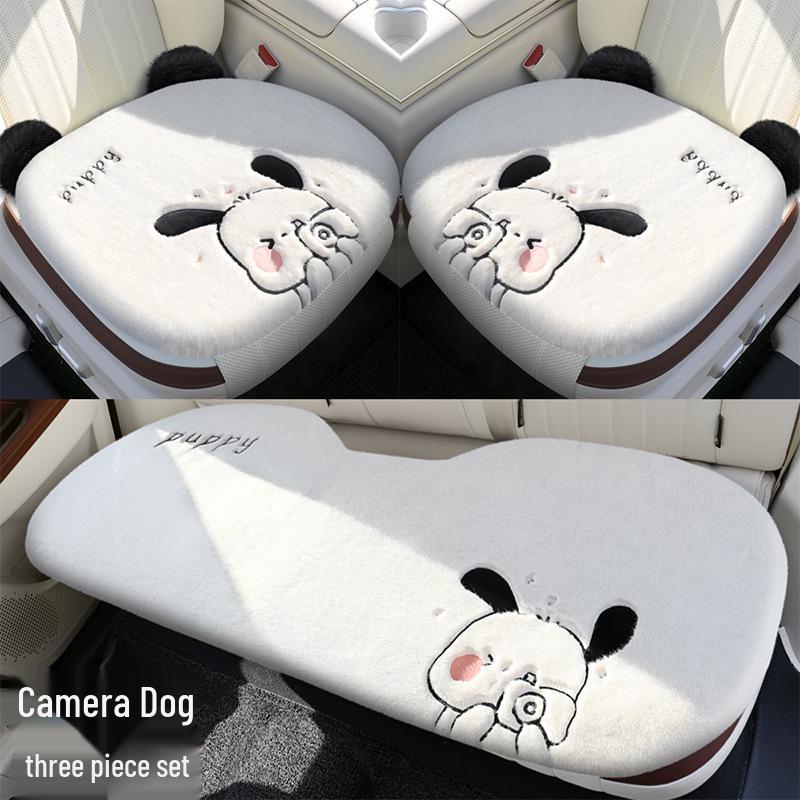 Winter Plush Cute Cartoon Car Seat Cushion - High-End Interior Accessory