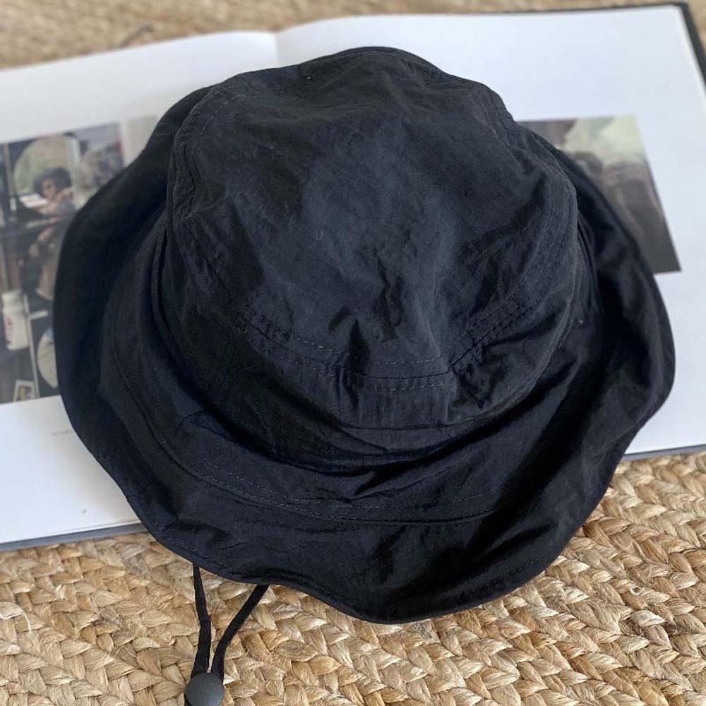 Pleasantly Cool Quick Drying Fisherman Hat Windproof Rope Foldable Basin Cap  Summer
