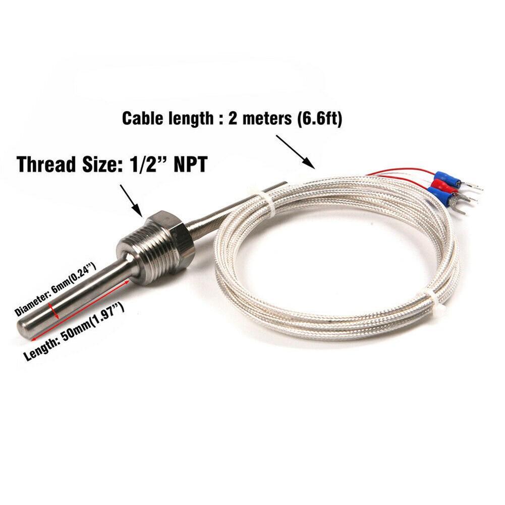 Fixed Thread Stainless Steel Probe Sensor Pt Ohm Protection Tube Stainless Steel