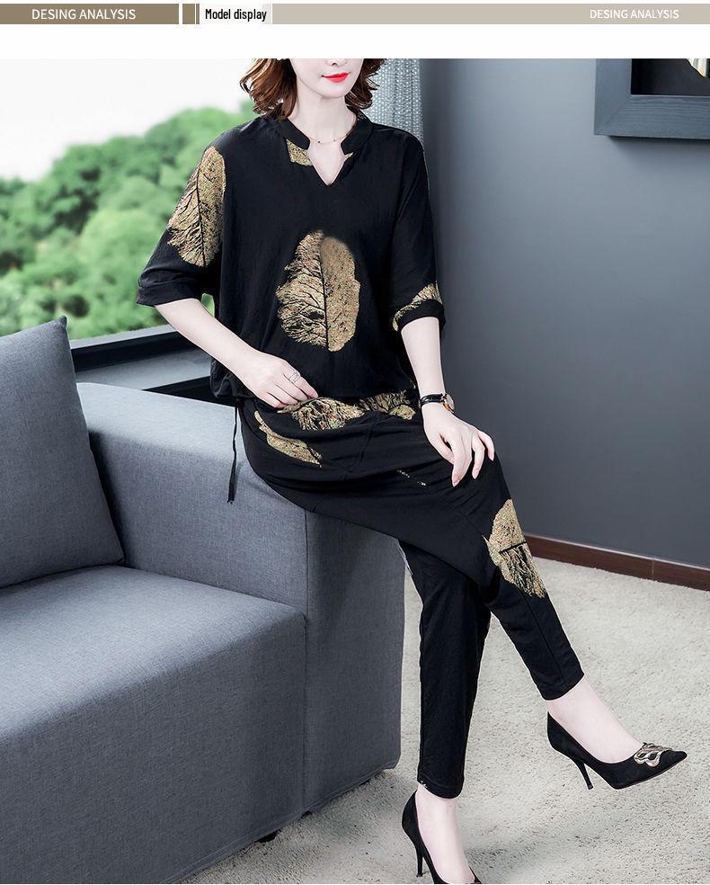 2025 Korean Style Women's Large Size Casual Summer Two-Piece Suit