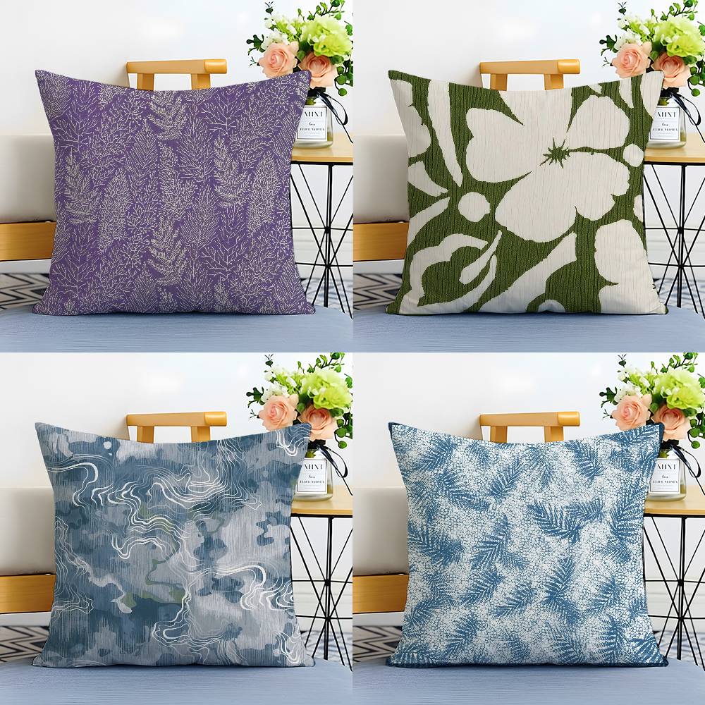 Printing Style Pillow Case Anti-dustmite Pillowcase Invisible Zipper Silky Short Plush Sofa Cushion Cover