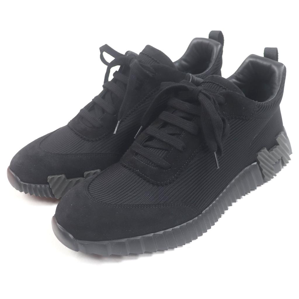 Excellent HERMES Sneakers Bouncing Black Mesh Mens 43 Used