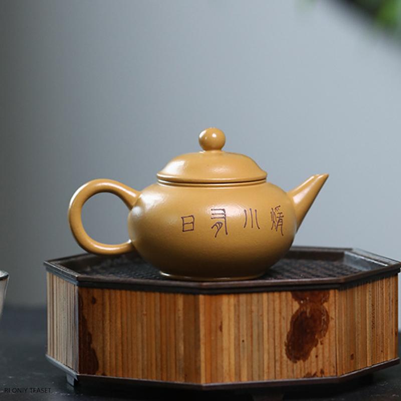 110ml Yixing Lila Ton Teekanne Traditionell Handgefertigt Blumenmuster Teekanne Schöne Kanne Chinesisches Zisha Teegeschirr Teezeremonie Geschenke