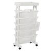 Movable Bookshelf 6 Tier Large Capacity Thickened Multifunctional Rolling Book Rack for Deskside Living Room