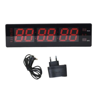 Digitale Wanduhr, LED, Stundensignal, geräuschlos, Stromausfallspeicher, 8 Alarme, Temperaturanzeige, rot
