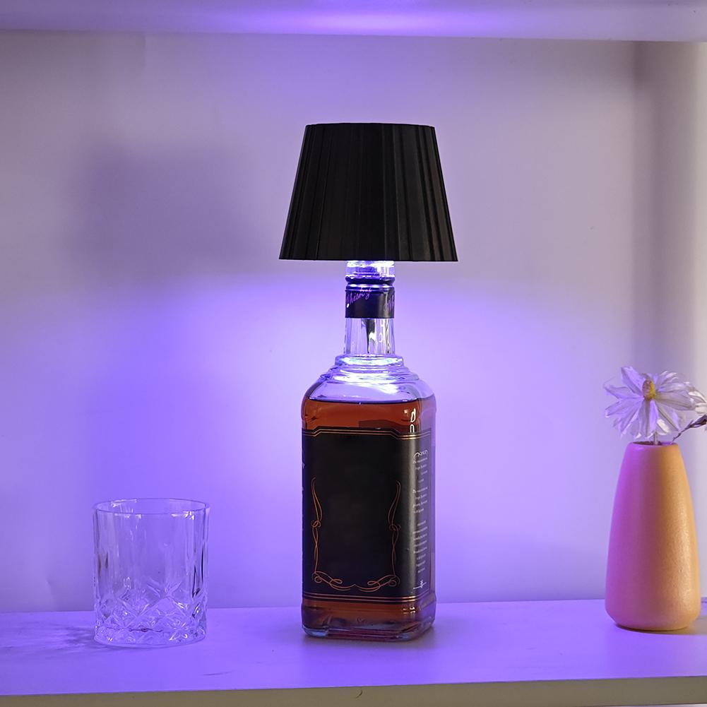 Wireless Bottle Lamp 3 Color + RGB LED Table Lamp Touch-Control Wine Bottle Light Decorative Night Light Dining Table Lighting