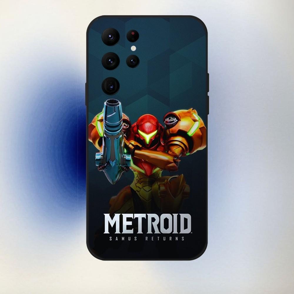 Game M-Metroid Phone Case For Samsung S24,23,22,30,21,10,9,Ultra,Plus,Lite,FE,5G Black Soft Case