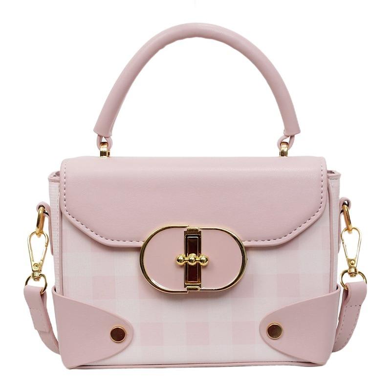 Women's bag new printed fashion trend messenger bag retro versatile square grid shoulder handbag small satchel