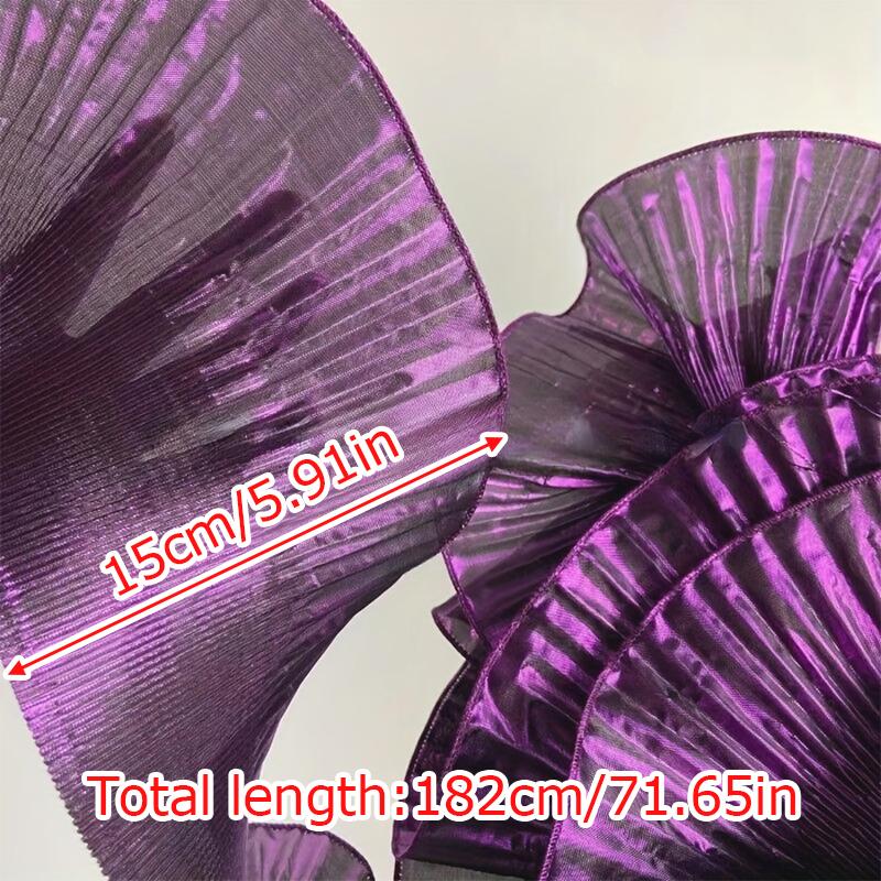 2 Yards Big Wave Lace Fabric 15cm Wide Pleated Ruffle Lace Fabric Clothing Sewing Material DIY Sewing Ruffle Dress Accessories