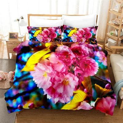 Dekbedovertrek Bedlinnen 3d Bloemen Beddengoedsets Print Valentijnsdag Thema Hometextielset 2/3 stuks Overtreksets Voor Bedden Dropship