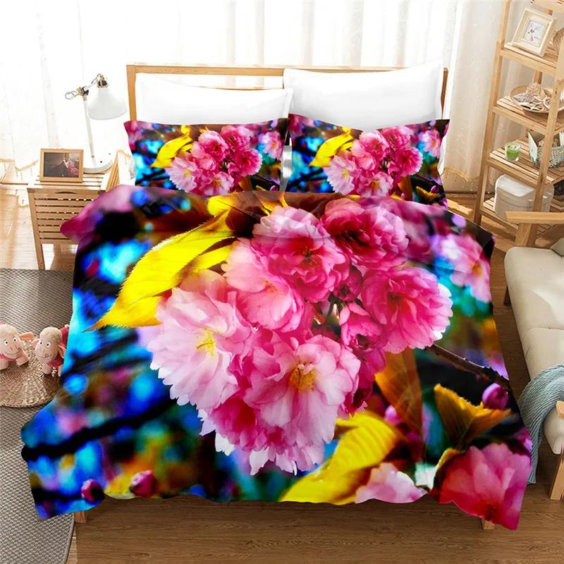 Duvet Cover Bed Linens 3d Flower Bedding Sets Print Valentine's Day Theme Home Textile Set 2/3pcs Cover Sets For Beds Dropship