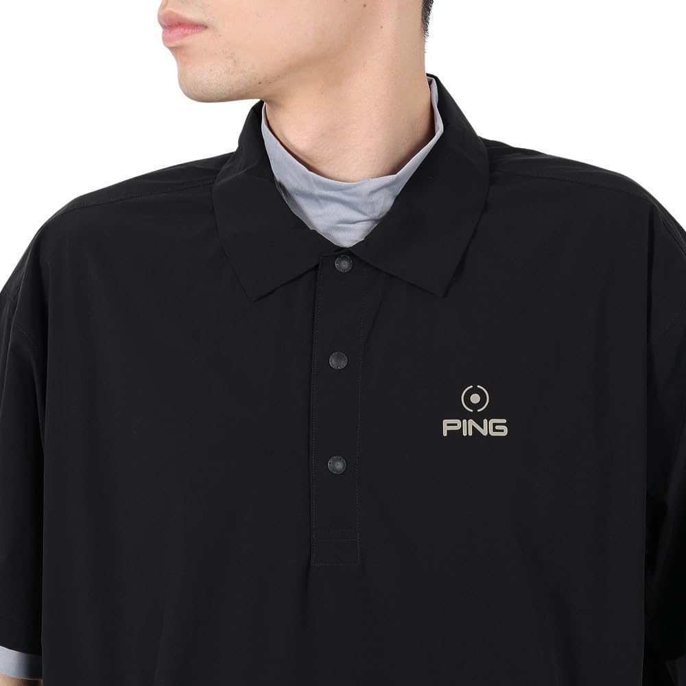 [Ping Apparel] Men's Water-Repellent Layered Twin Set (Water-Absorbent, Quick-Drying, UV Protection)  Golf  621-5160309 010Black LL