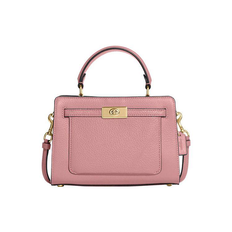 

Coach 20 Solid Color Gold Letter Lock Buckle Pebble Grain Leather Handheld Crossbody Shoulder Bag Women bags Pink C8320-IMOUS Basic Set (Bag+Dust Bag)