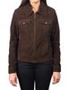 Women Leather Brown Handmade Jacket Genuine Lambskin Stylish Wear Motorcycle Biker Fit