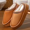 Cotton Slippers Women's Home Slippers Half Pack Thick Sole Anti Slip Lightweight Warm Super Thick Cotton Slippers Couple Home Cotton Shoes