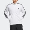 Adidas Colorblock Striped Logo Embroidered Stand Collar Jacket Men Jacket White IA9448