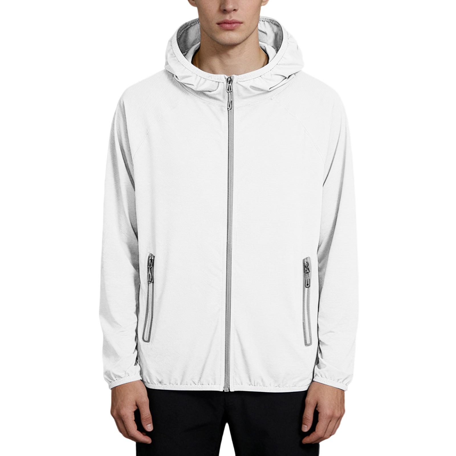 Men s loose-fitting casual hooded jacket XL белый