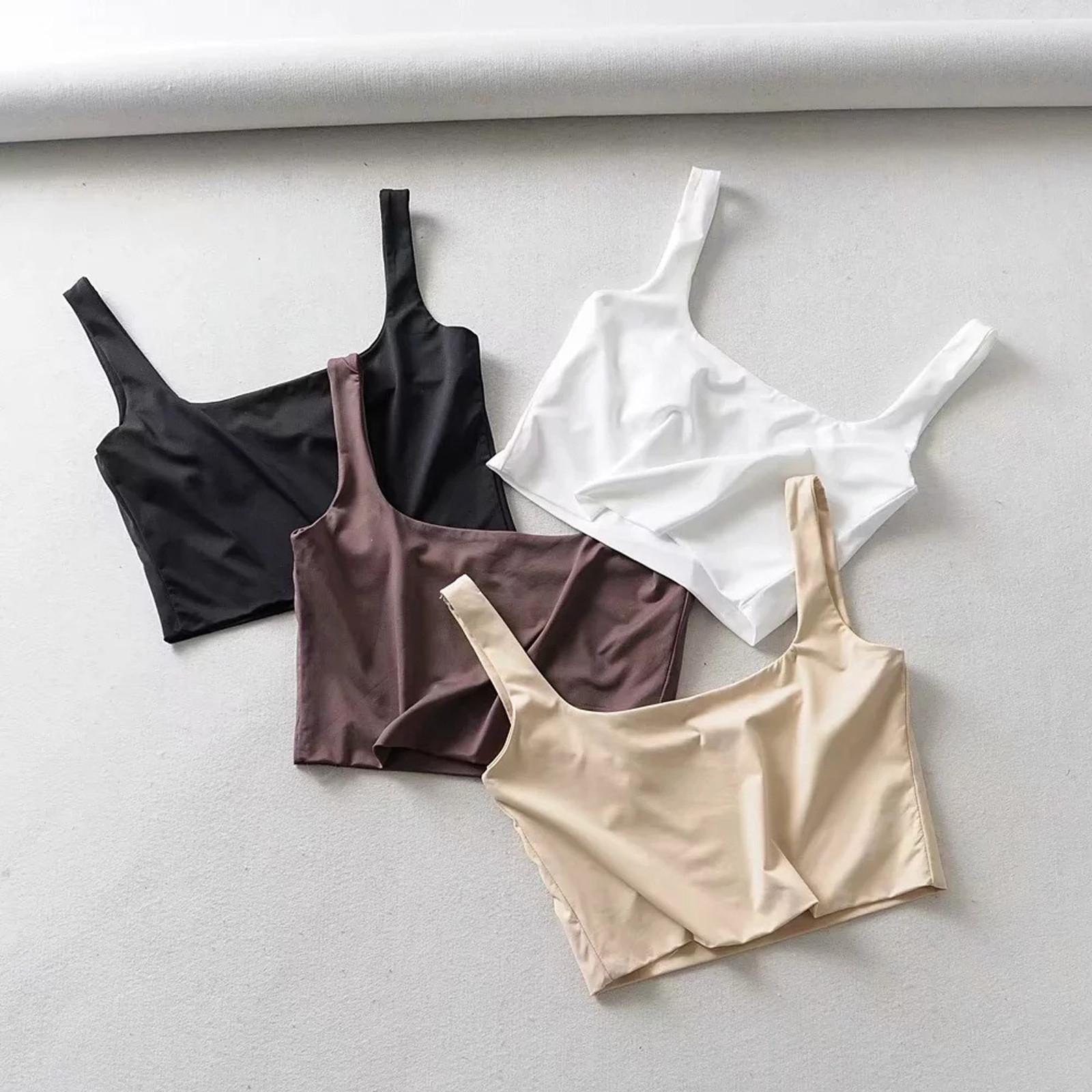 

Women Sexy Plain Sleeveless Tops Fashion Short Square Collar Tank Tops