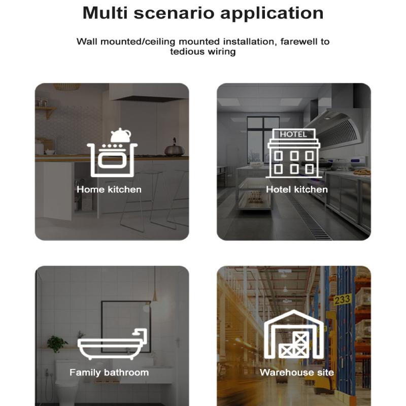 Tuya WiFi Natural Gas Leak Detector Wireless Gas Leakage Sensor Smart Home Kitchen Security Sound Alarm Smart Life APP