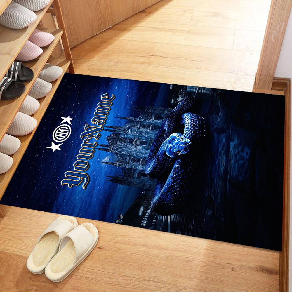 Inter Milan Customize Text Carpet Perfect for Hallway Living Rooms Balcony Entryway Anti-slip Rug Anime Office Decor Best for Christmas