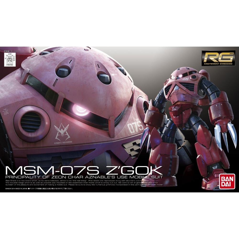 Model din plastic RG Mobile Suit Gundam MSM-07S Char's Z'Gok la scara 1144, codificat prin culori
