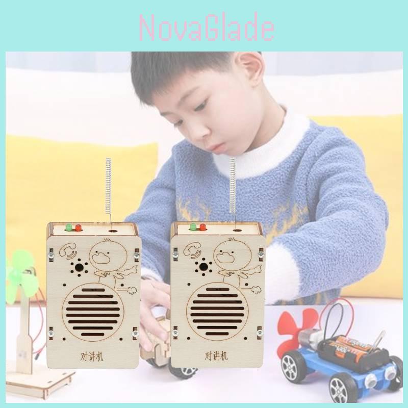 DIY Holz-Walkie-Talkie Technologie Handgemacht Kreative Erfindung Wissenschaftsexperiment Pädagogisches Modellbausatz Materialpaket