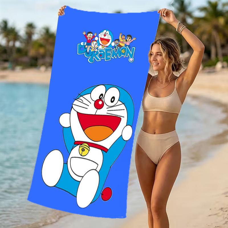 Beach Towel with Doraemon Pattern - Soft,absorbent,machine Washable Lightweight&Modern,swimming,Travel Essentials