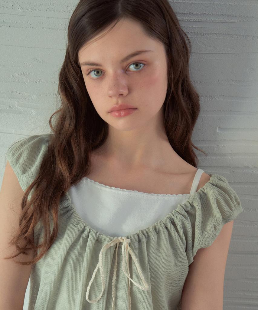 Aueonoseuteljia Net Layered T-Shirt_Milk Green(Ob6Tp06)