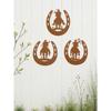 3-Piece Horseshoe Metal Wall Art Set, Western Cowboy Home Decor, Rustic Farmhouse Hanging Ornaments, Modern Bedroom & Living Room Decoration, Durable