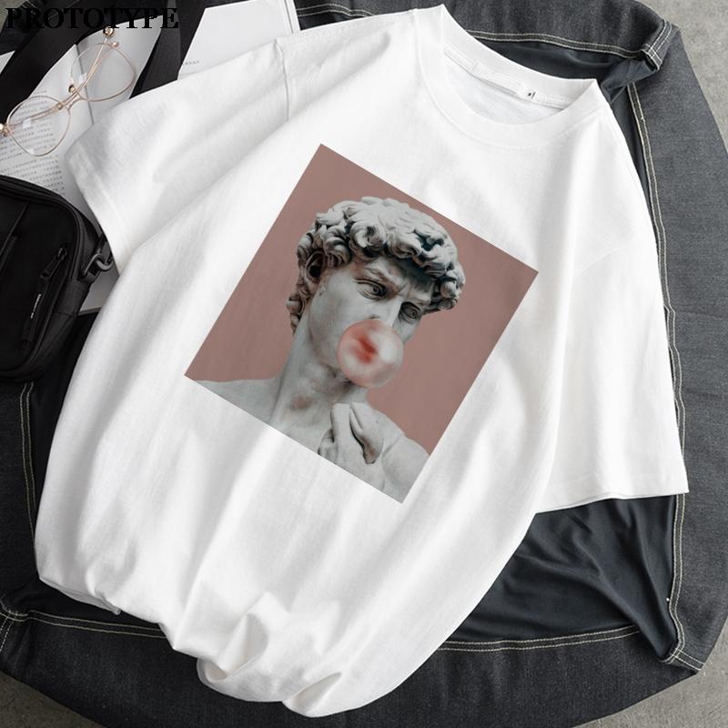 Unisexs Tshirt Monla Lisa Printed Tshirt With Short Sleeve Harajuku Summer Tshirt Female Tops Unisex Clothes