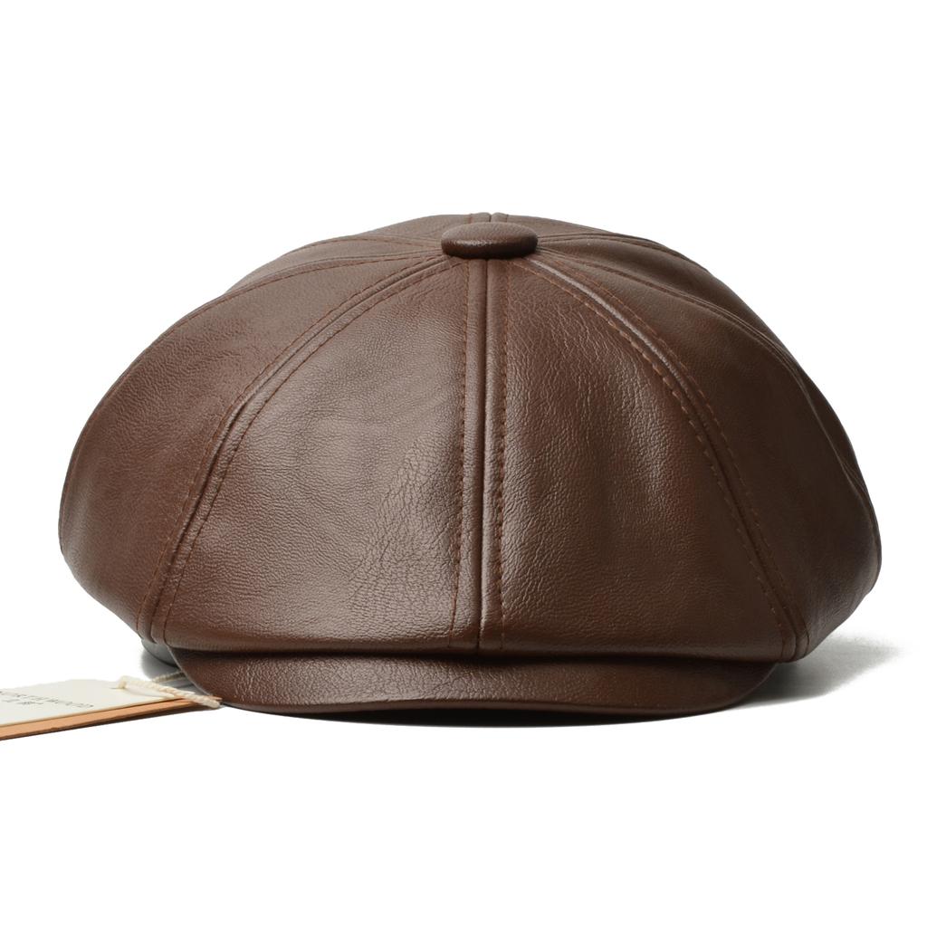 NORTHWOOD Luxury Synthetic PU Leather Beret Hat for Men Women 58cm Retro Eight-Point Cap for Outdoor Autumn Winter Wear