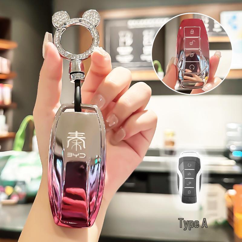 BYD Key Case for Han, Dolphin, Seagull, Mini, Yuan, Tang, Song Pro, and Qin Plus.