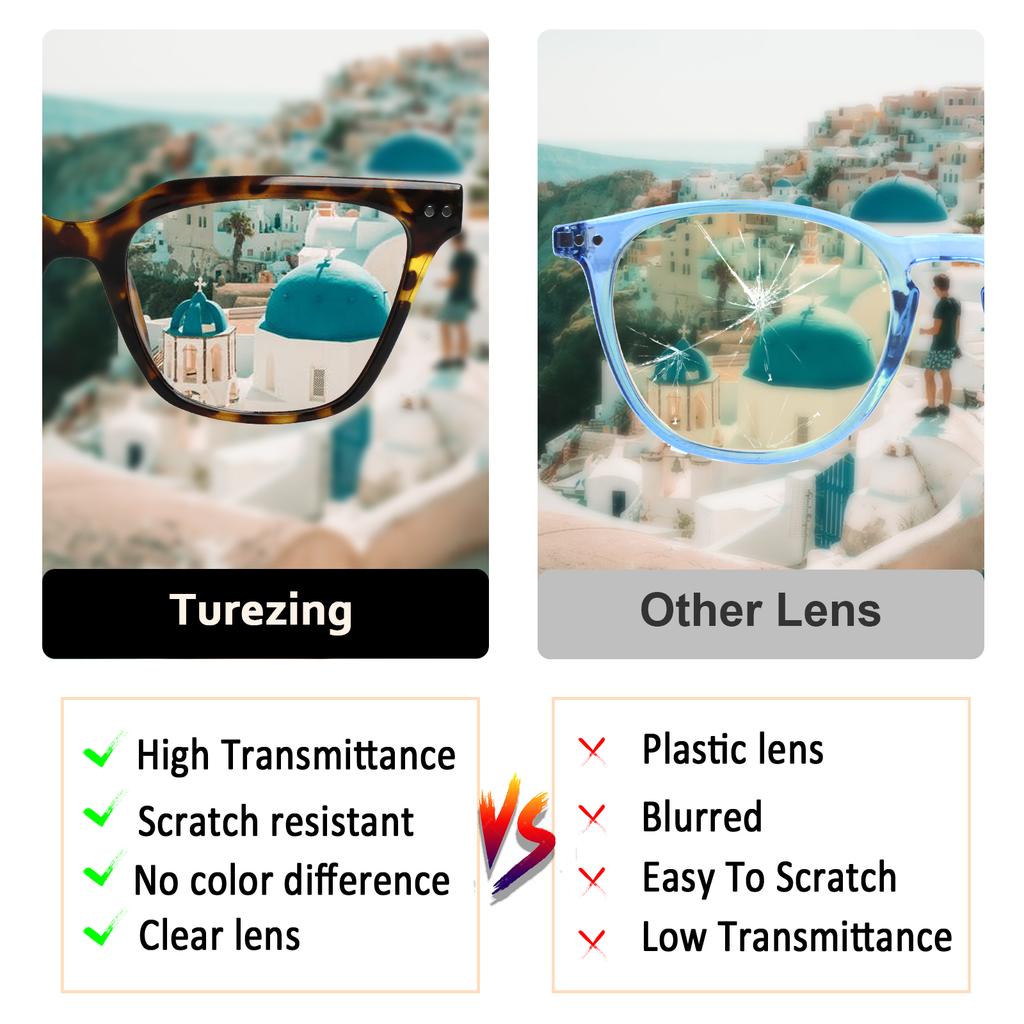 TUREZING Presbyopia Eyeglasses Diopter Glasses Mens and Womens Stylish Square Frames High Definition Optica+l Lenses Diopter 0 To +60