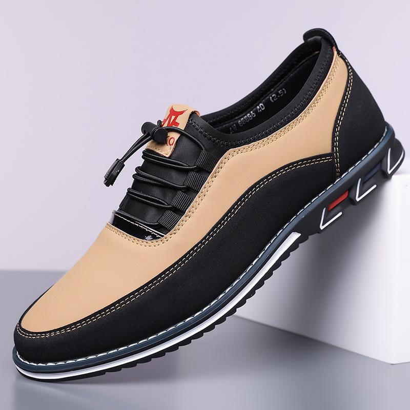 New Double-Color Big Size 38-53 Business Casual Leather Men'S Shoes Comfortable Breathable Flat Sole Loafers For Daily Commuting