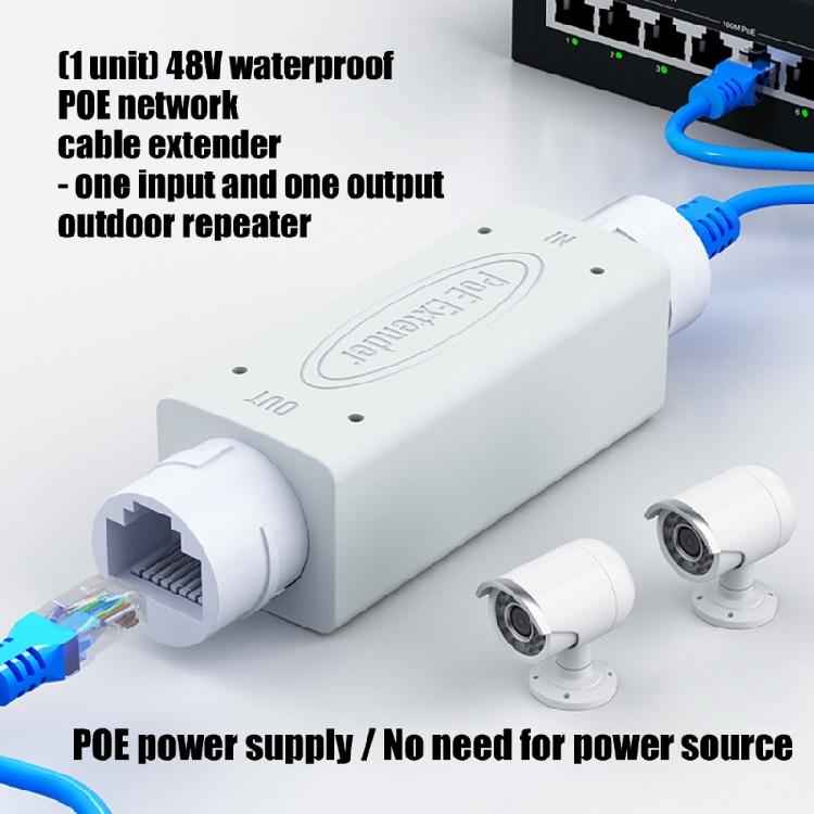 Weatherproof Ethernet Repeaters 48V POE Extender With IP67 Protections For Outdoor Cameras Networking Signal Boosting