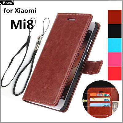 Capa Xiaomi Mi 8 Pro capa flip de couro PU porta-cartões capa para Xiaomi Mi 8 Lite Mi8 Explore capa carteira business vintage