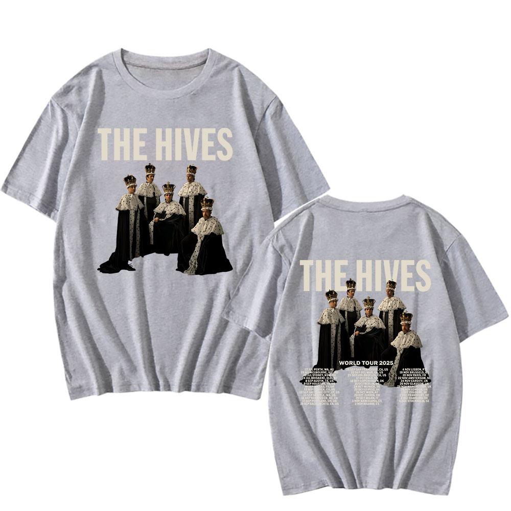 The Hives World Tour 2025 T-shirt Short Sleeve Summer Cotton Tshirts Fashion Rock Band Graphic T Shirt Unisex Streetwear Men Tees
