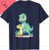 Cute Baby And Adult Dinosaur Graphic For Dino Lovers Tshirt Streetwear Clothing Print On Deunisexd Unisex Summer Streetwear Tops