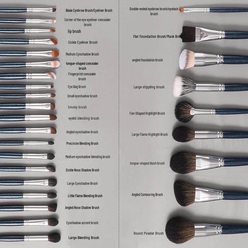 29-teiliges Tierhaar Make-up Pinselset: Nasenkontur-, Lidschatten-, Lippen-Concealer-Pinsel für professionelle Maskenbildner