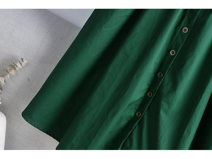 2024 Spring/Summer Korean Style Elastic High Waist A-Line Midi Skirt with Large Pockets and Slit