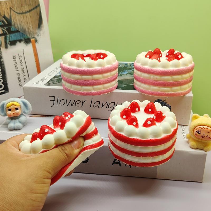 Strawberry Cake Slow Stress Relief Toy Soft Pressing Food Toy For Stress Relief Kids Gifts And Desktop Decoration