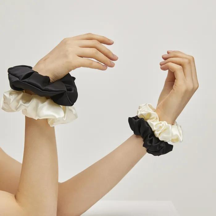 Premium Mulberry 100% Silk Scrunchie L (6 Colors)