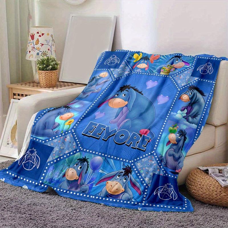 

1pc Eeyore Blue Quilt Coverlet Throw Blanket for Home Office Outdoor Gift 130x150cm