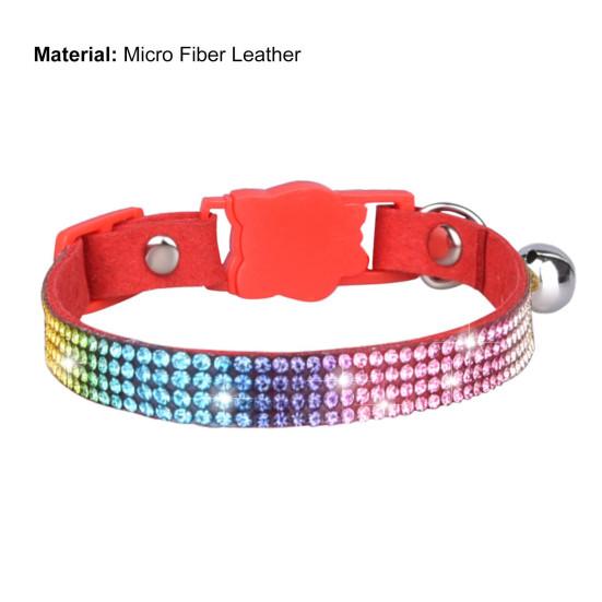 Colier pentru animale de companie Rochie cu stras incrustat Reglabil pentru rupere Animal de companie Pisici Caini Gulere cu clopot